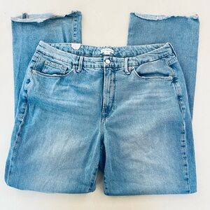 Good American Good Curve Distressed High Rise Flare Jeans 16